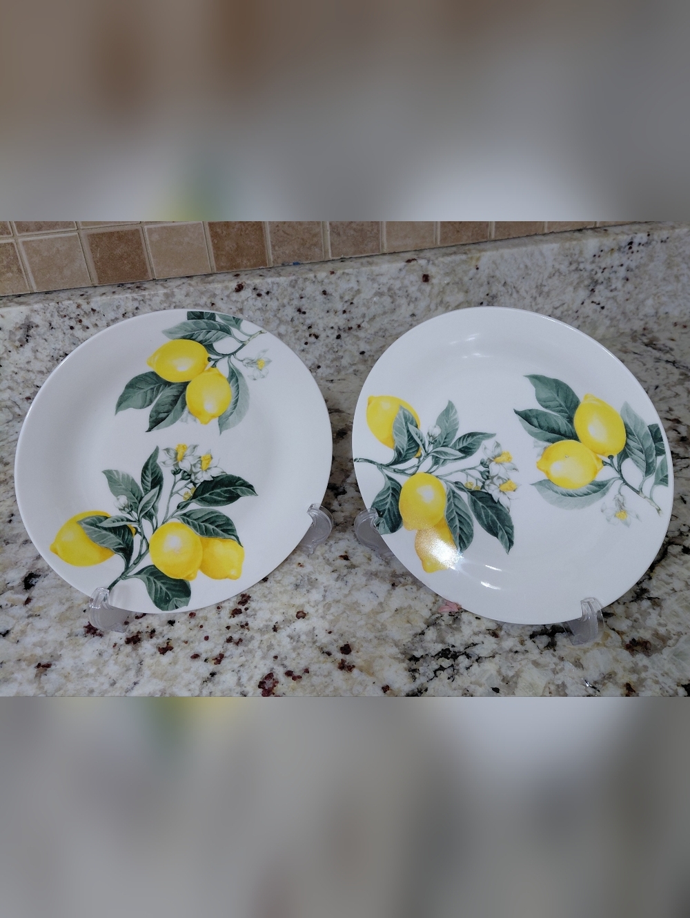 ROYAL NOLFOLK Ceramic tusan Lemon Salad Plates Set of 2 Vintage Inspired